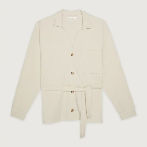 OAK + FORT RIB-KNIT BUTTON UP TOP and RIB-KNIT PANT SMALL New with Tags - Picture 4 of 12